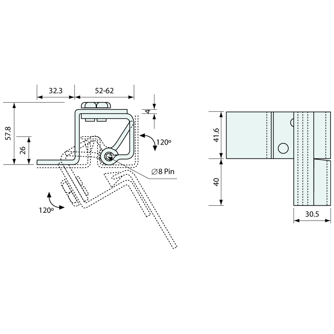 Concealed Hinge Weld On 80mm